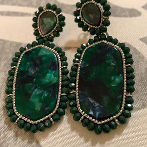Beautiful Greenish Earrings With a Touch of Blue